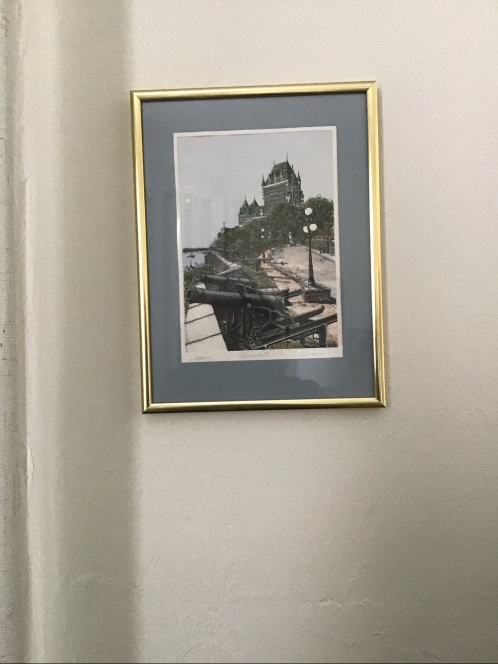 Signed Lithograph Chateau Frontenac Ramparts Quebec